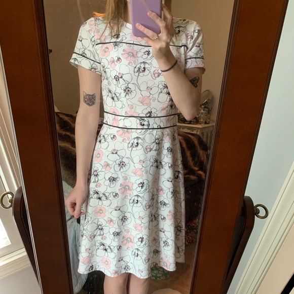 Brooks Brothers White and Pink Floral Midi - Picture 3 of 8